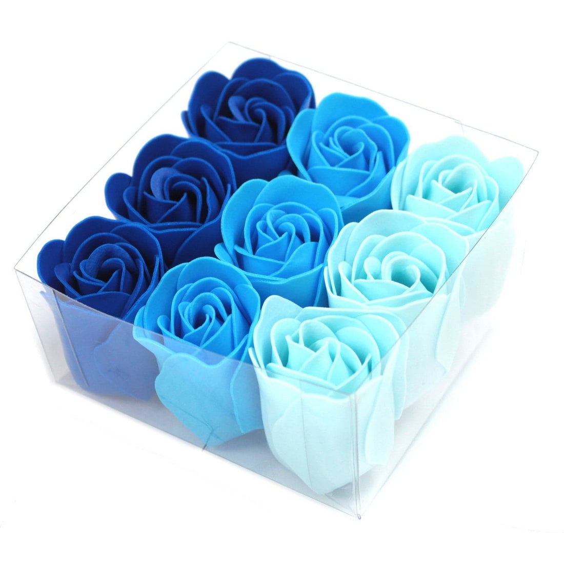 Set of 9 Soap Flowers - Blue Wedding Roses - best price from Maltashopper.com LSF-11