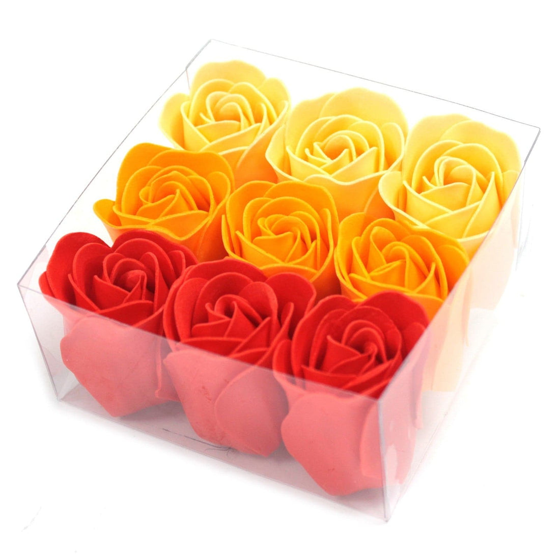 Set of 9 Soap Flower Box - Peach Roses - best price from Maltashopper.com LSF-12