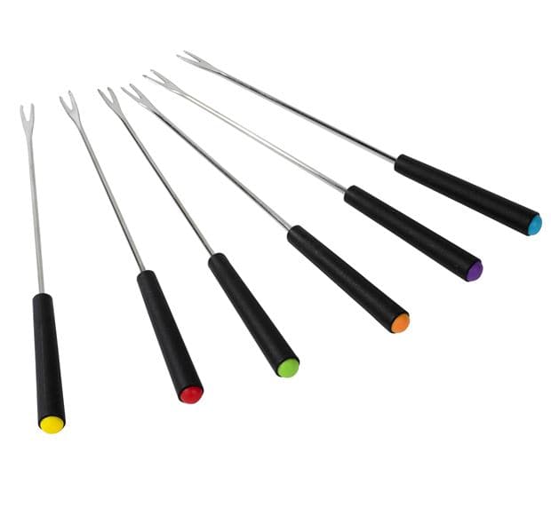FONDUE Fondue forks set of 6 pieces various colors, blackL 22.5 cm - best price from Maltashopper.com CS534450