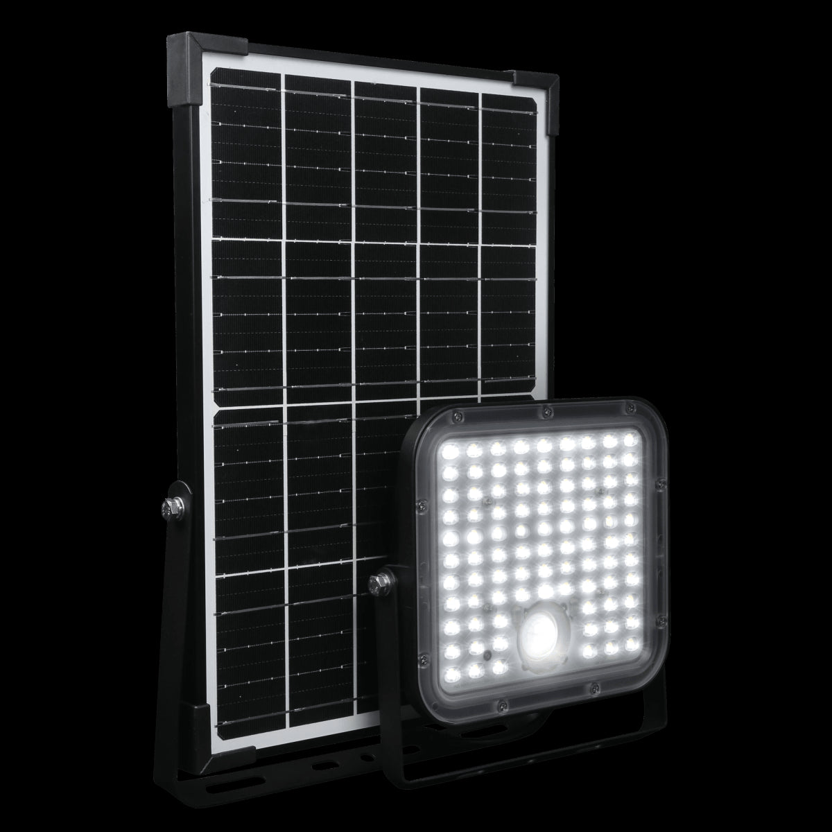 SOLAR PROJECTOR TWICE PLASTIC BLACK LED 30W COLD LIGHT WITH MOTION SENSOR IP65