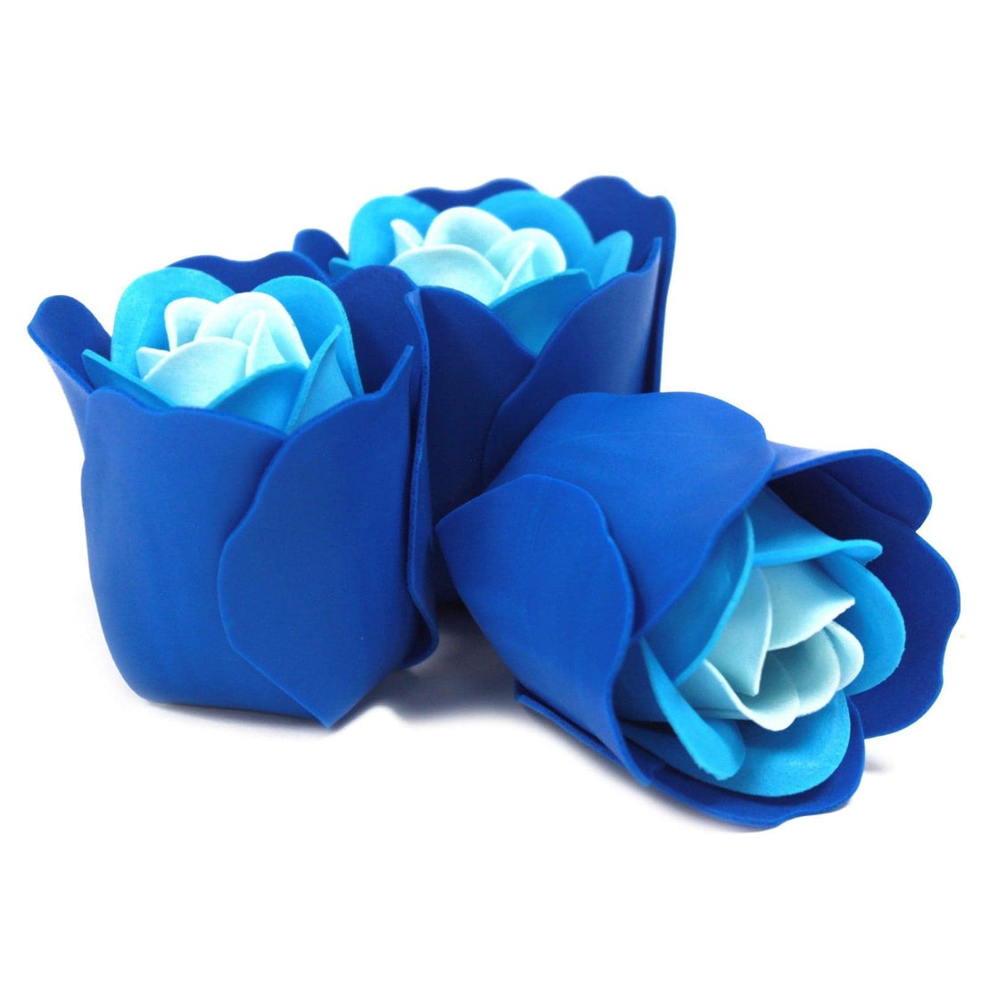 Set of 3 Soap Flower Heart Box - Blue Wedding Roses - best price from Maltashopper.com LSF-16