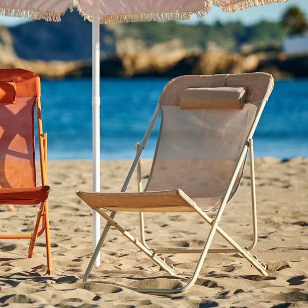 MALTA Deckchair in sand H 80 x W 57 x D 90 cm - Premium Bohemian garden from Casa - Just €35.99! Shop now at Maltashopper.com