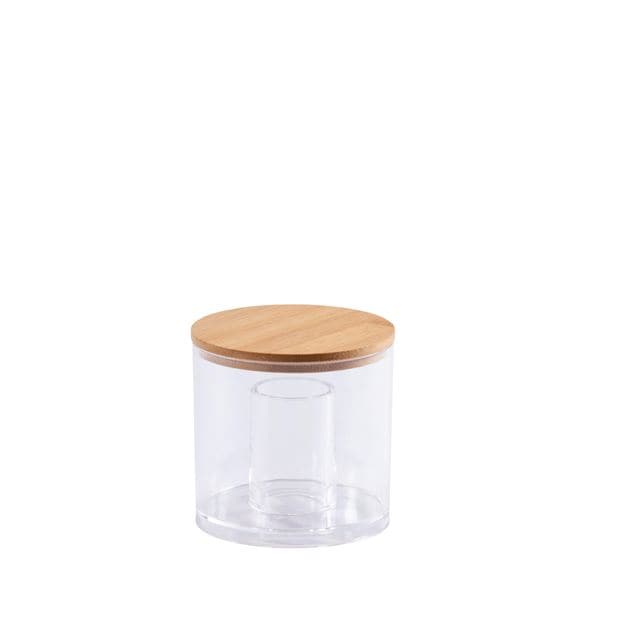 ORGANOO Container for cotton buds transparent, natural H 10 cm - Ø 9.8 cm - best price from Maltashopper.com CS660583