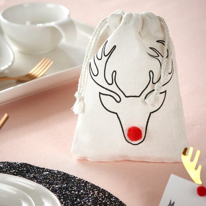 REINDEER Black, white, red bag W 11 x L 16 cm - best price from Maltashopper.com CS620452