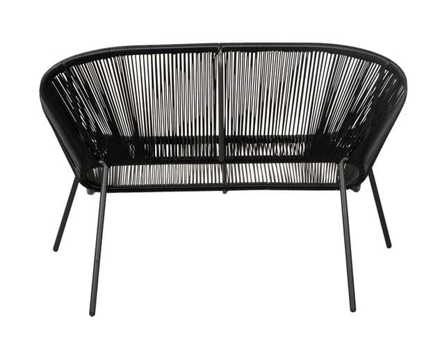 ACAPULCO Lounge bench black H 83 x W 115.5 x D 69 cm - best price from Maltashopper.com CS598759