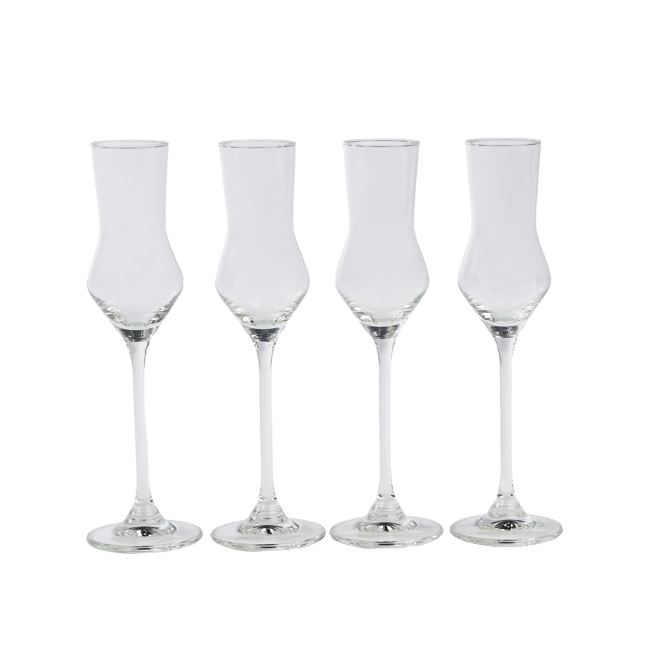 AFTER DINNER Grappa glasses set of 4 transparent - best price from Maltashopper.com CS687078