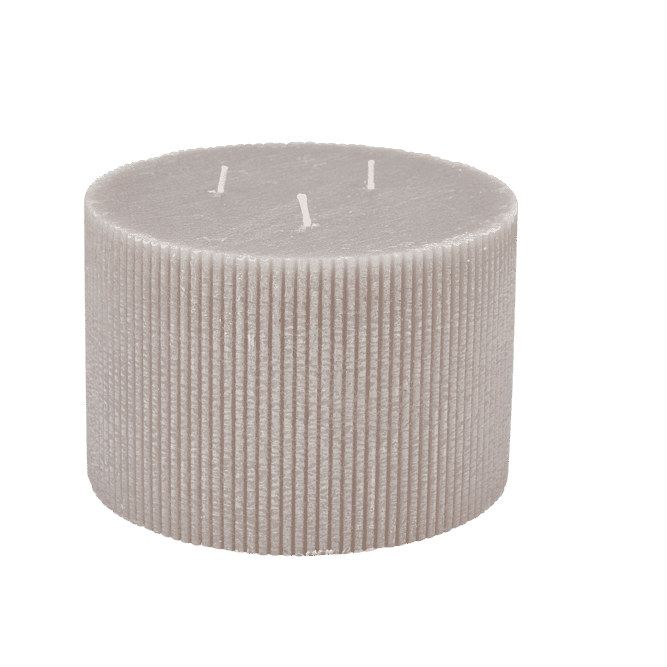 RUSTIC Gray wavy candle H 10 cm - Ø 15 cm