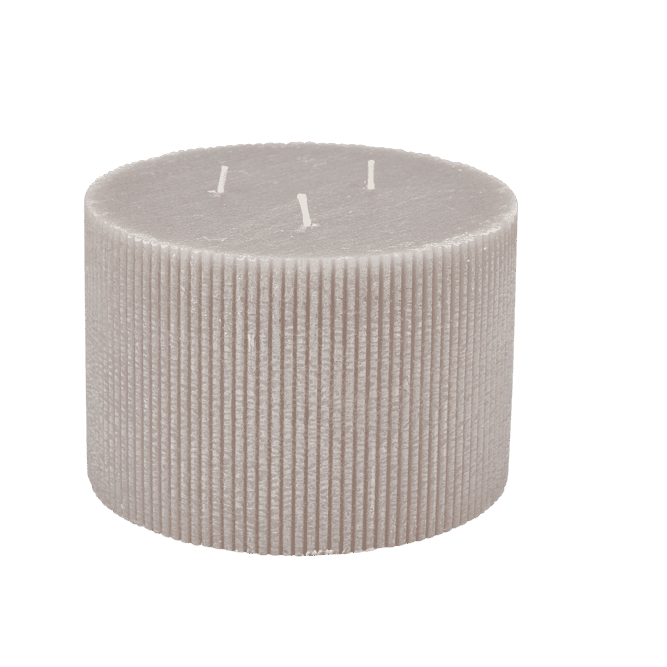 RUSTIC Gray wavy candle H 10 cm - Ø 15 cm - best price from Maltashopper.com CS677355