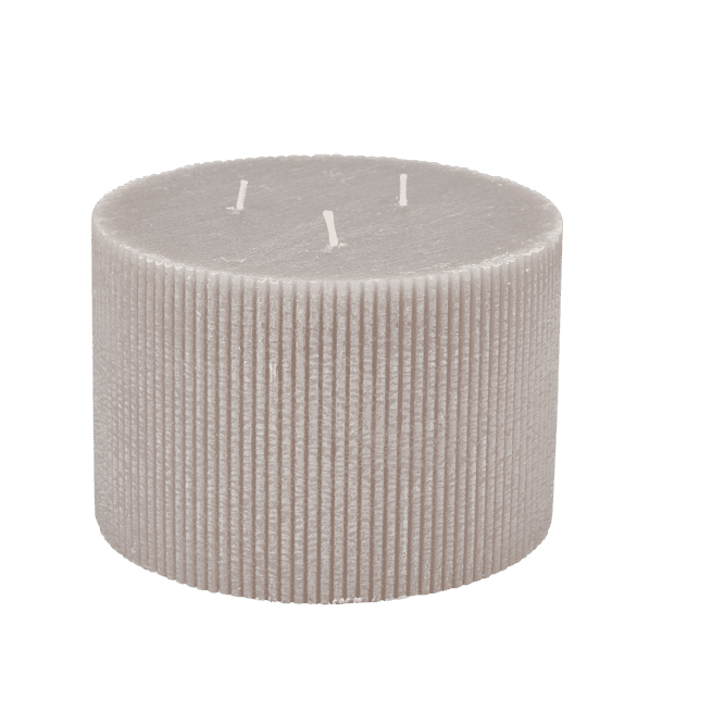 Casa RUSTIC Gray wavy candle H 10 cm - Ø 15 cm