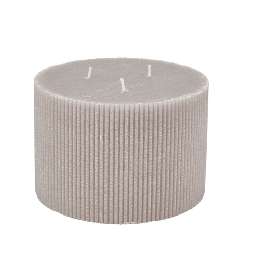 RUSTIC Gray wavy candle H 10 cm - Ø 15 cm - best price from Maltashopper.com CS677355