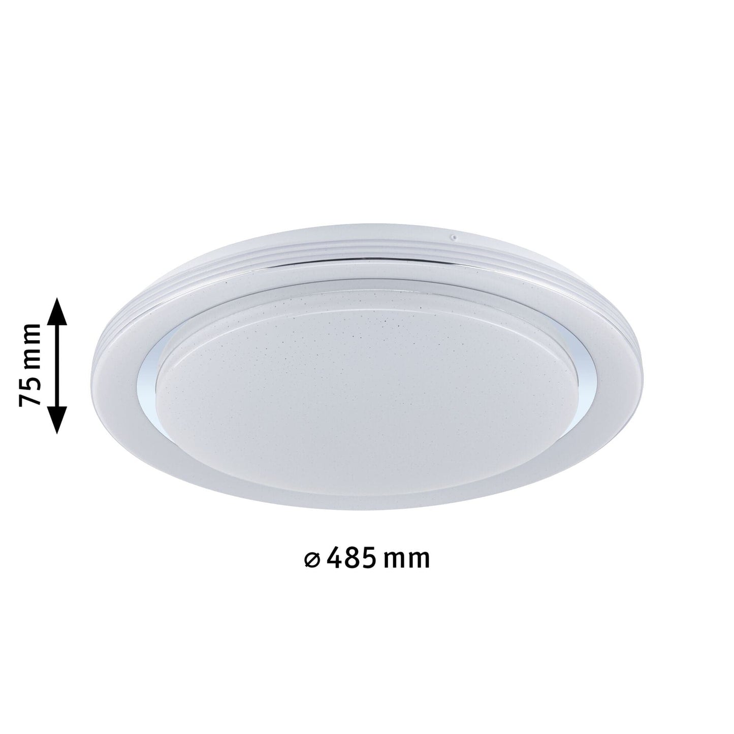 Bricocenter DYNAMIC METAL CEILING LAMP WHITE AND CHROME D48 CM LED 38,5W RGB RAINBOW EFFECT
