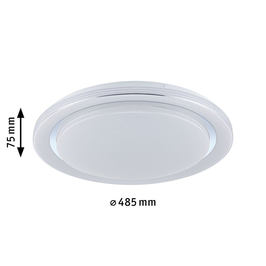 Bricocenter DYNAMIC METAL CEILING LAMP WHITE AND CHROME D48 CM LED 38,5W RGB RAINBOW EFFECT