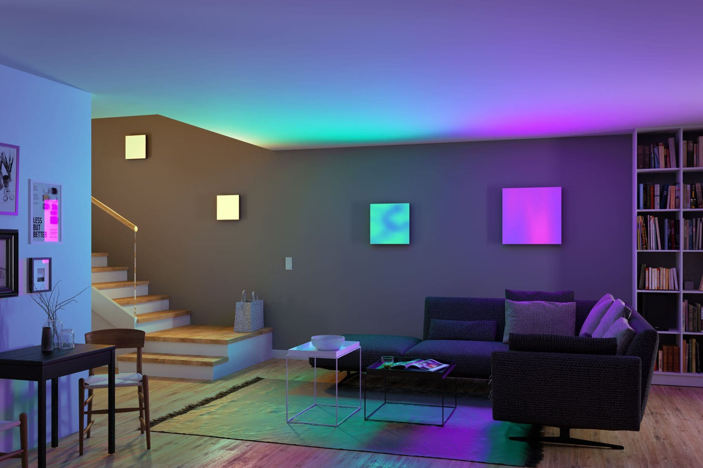 Bricocenter VELORA PANEL METAL WHITE 29.5x29.5 CM LED 13.2W RGBW RAINBOW EFFECT
