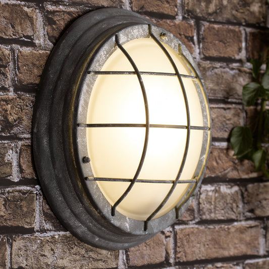 OLENA GREY STEEL WALL LIGHT E27=60W IP44