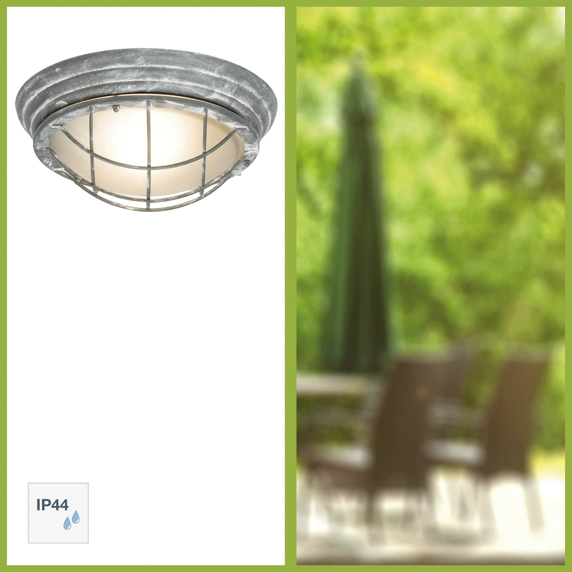 Bricocenter OLENA GREY STEEL WALL LIGHT E27=60W IP44