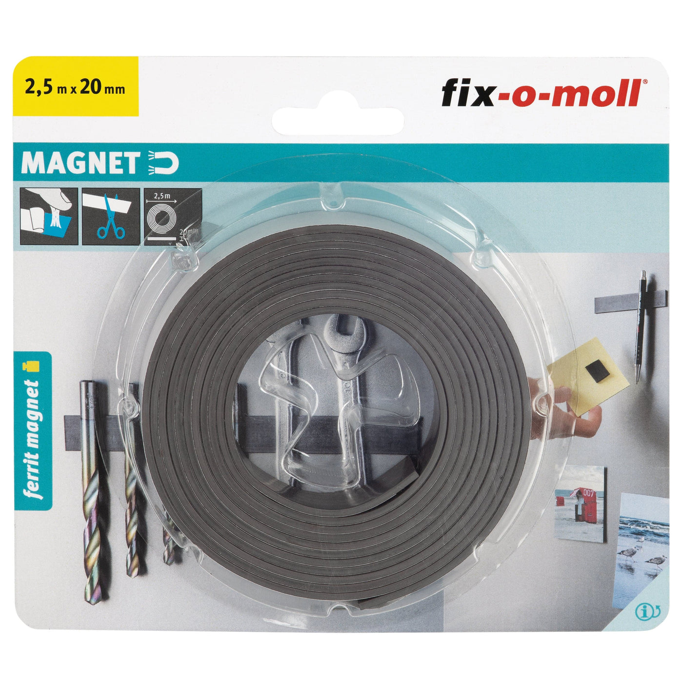ADHESIVE MAGNETIC TAPE 20MM L 2.5M
