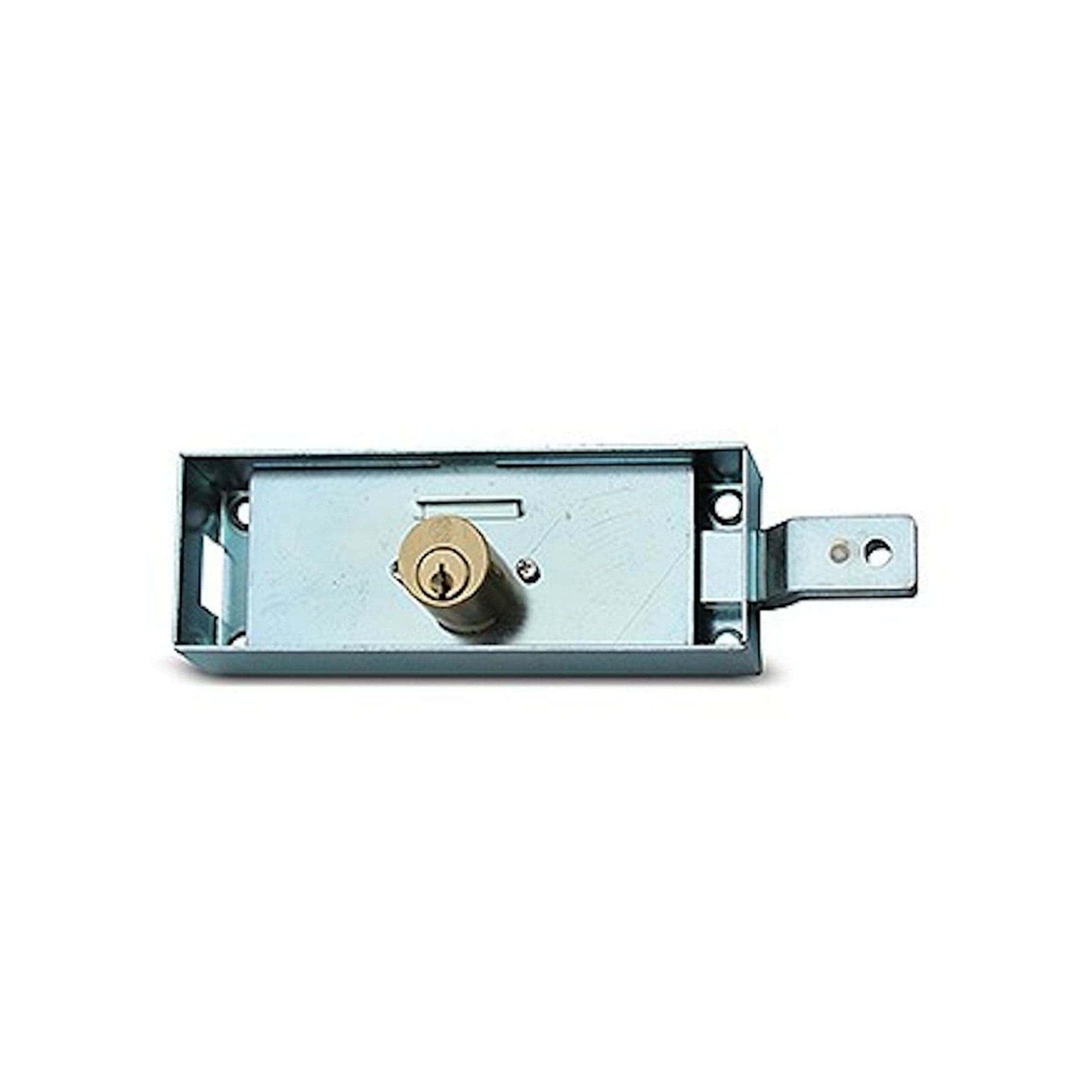 Bricocenter RIGHT-HAND SIDE LOCK ROUND CYLINDER CURVED DEADBOLT GALVANISED STEEL