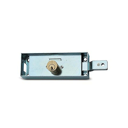 Bricocenter RIGHT-HAND SIDE LOCK ROUND CYLINDER CURVED DEADBOLT GALVANISED STEEL