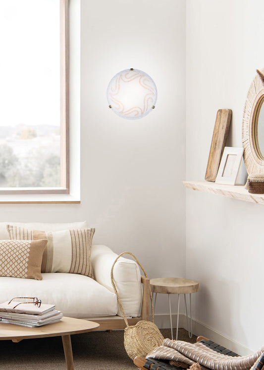 Bricocenter PETRA CEILING LAMP WHITE GLASS D40X8CM 2XE27=42W