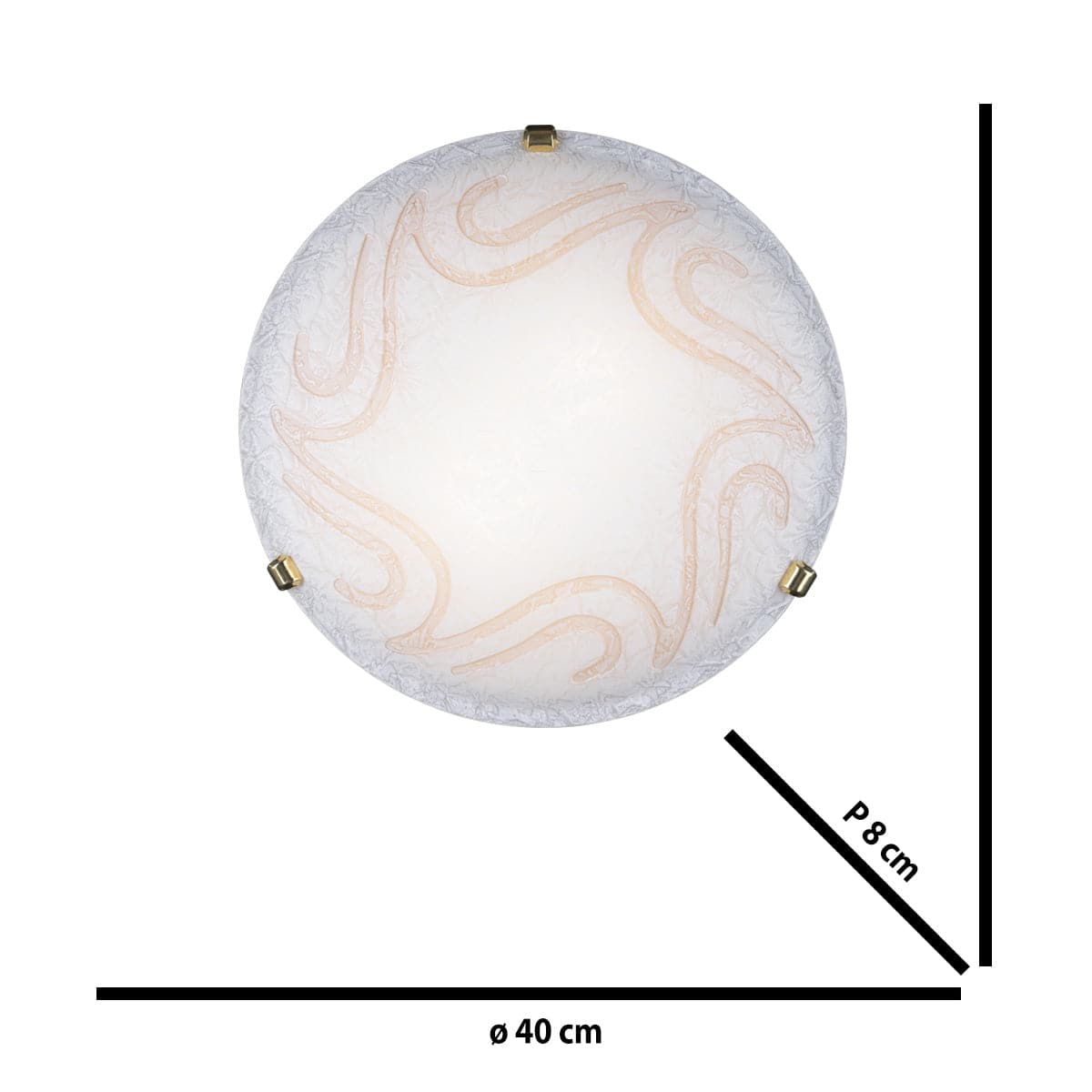 Bricocenter PETRA CEILING LAMP WHITE GLASS D40X8CM 2XE27=42W