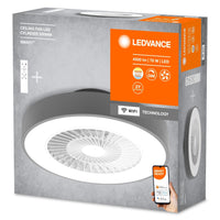 CEILING LAMP WITH CYLINDER FAN PLASTIC GREY D55 CM LED 35W LED CCT SMART - best price from Maltashopper.com BR420008243