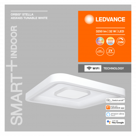 Bricocenter LED CEILING LAMP SMART STAR METAL WHITE 53X43CM 32W CCT