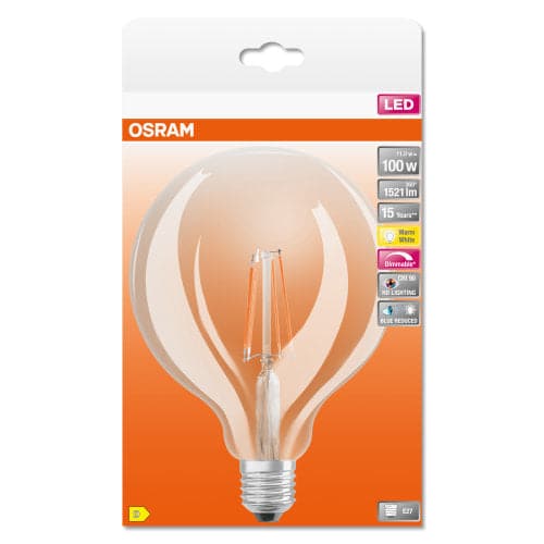 Bricocenter LED BULB E27=100W GLOBE CLEAR WARM LIGHT DIMMABLE