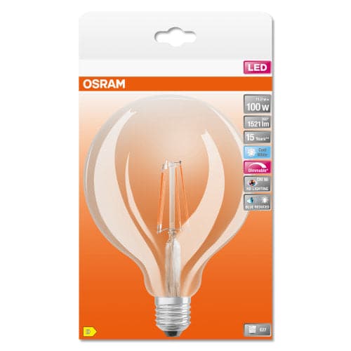 LED BULB E27=100W GLOBE CLEAR NATURAL LIGHT DIMMABLE - best price from Maltashopper.com BR420006891