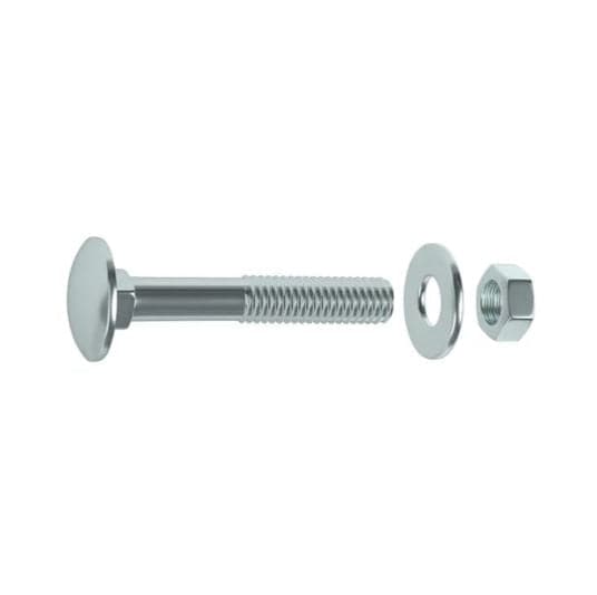 BOLT 6 X 50 MM DOMED HEAD, STEEL NUT AND WASHER, 35 PIECES