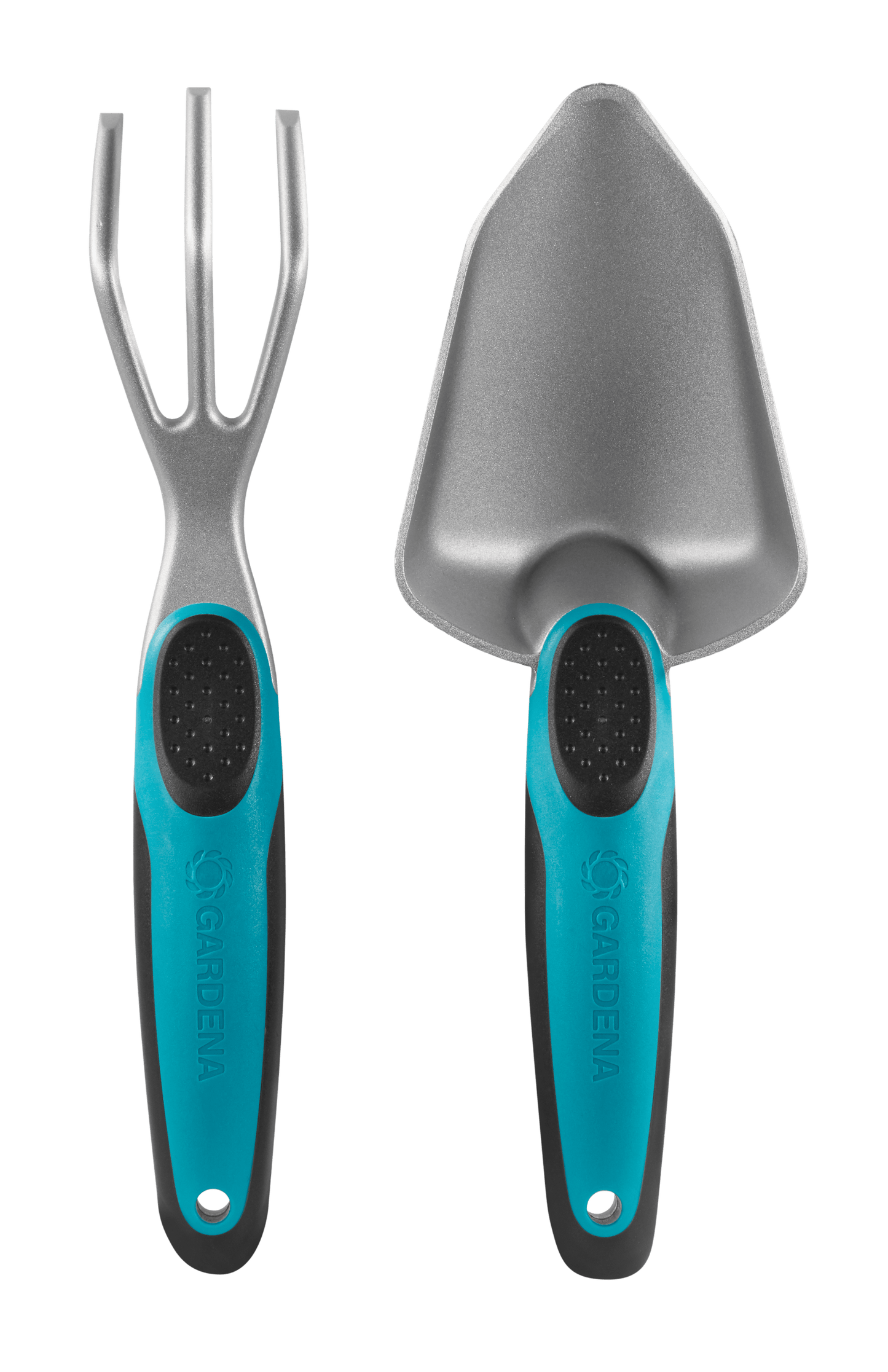 GARDENA TWO SMALL TOOLS SET IN ALUMINIUM AND ERGONOMIC HANDLE