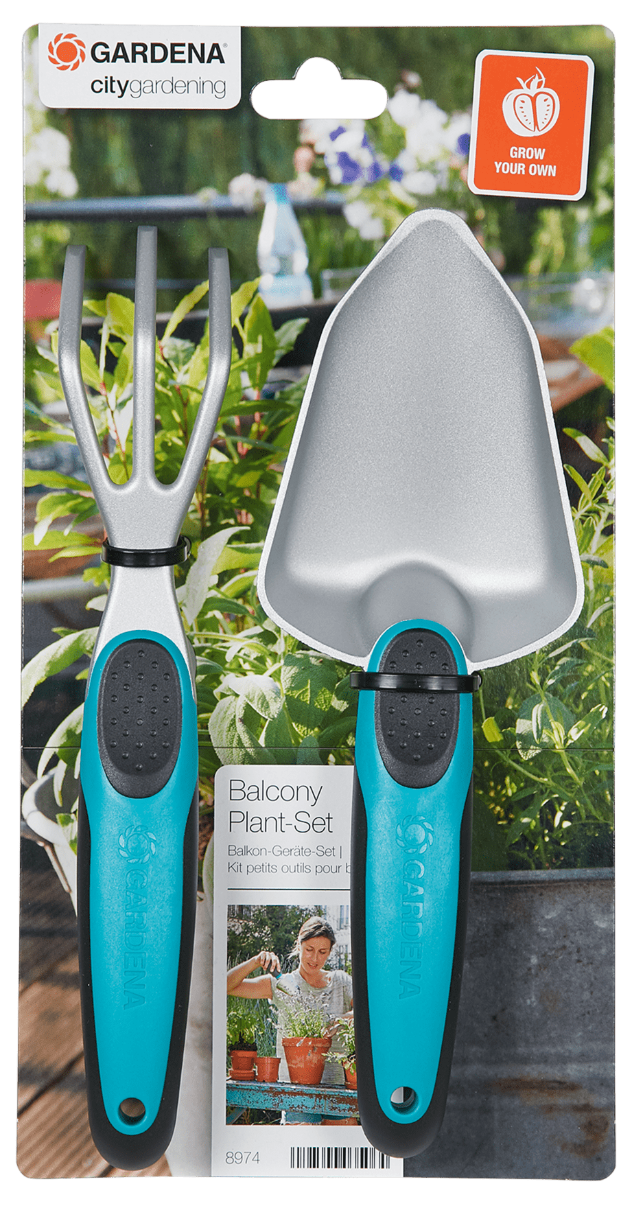 Bricocenter GARDENA TWO SMALL TOOLS SET IN ALUMINIUM AND ERGONOMIC HANDLE