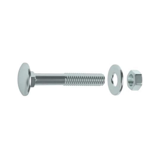 BOLT 8 X 100 MM DOMED HEAD, STEEL NUT AND WASHER, 12 PIECES - best price from Maltashopper.com BR410006407