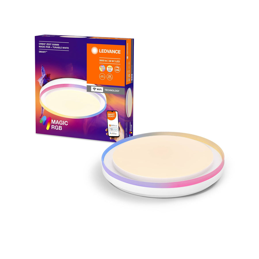 Bricocenter CEILING LIGHT SMART PLANON PLASTIC BLACK 60X60CM LED 39W RGB