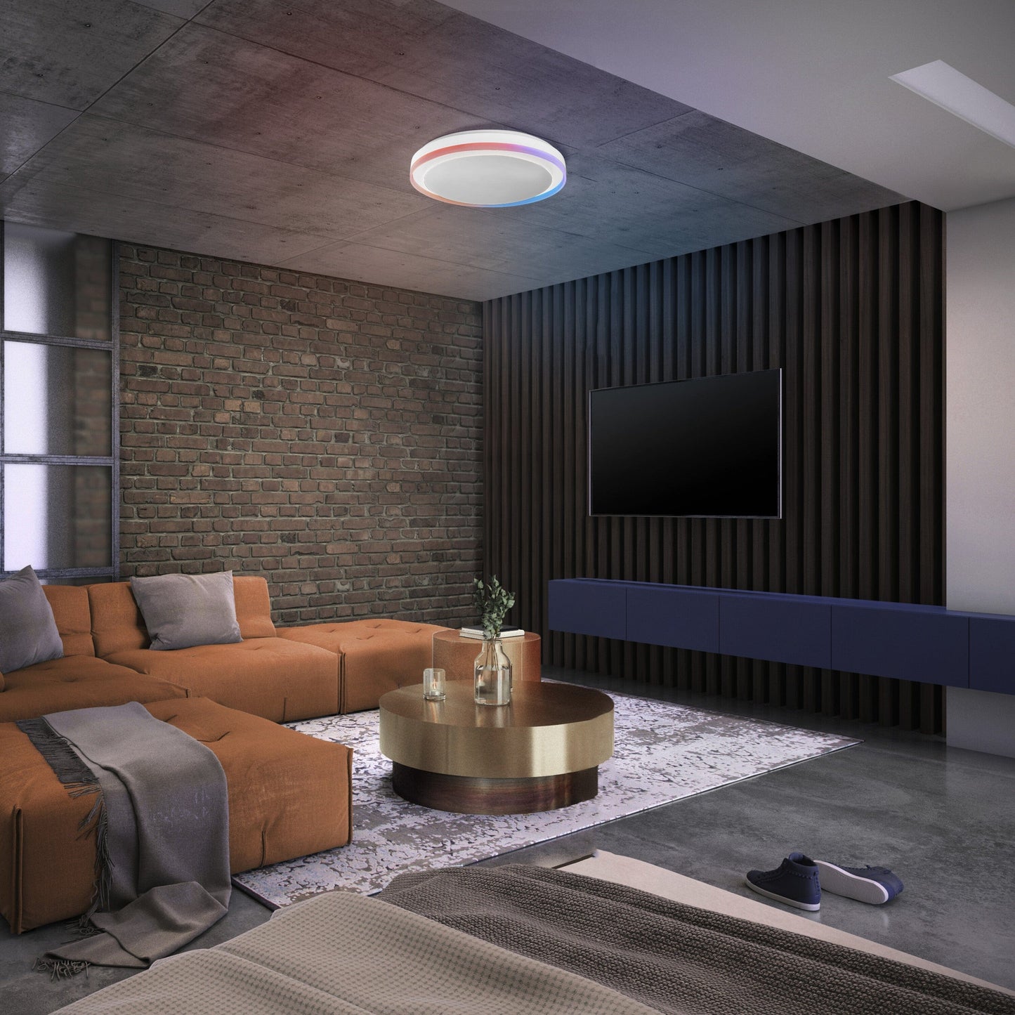 Bricocenter CEILING LIGHT SMART PLANON PLASTIC BLACK 60X60CM LED 39W RGB