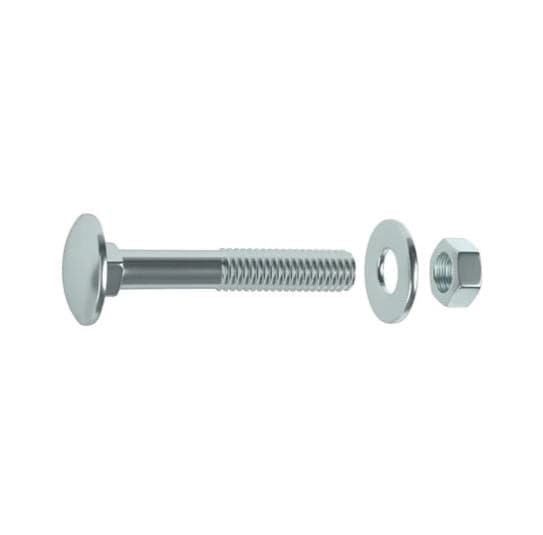 BOLT 8 X 60 MM DOMED HEAD, STEEL NUT AND WASHER, 20 PIECES