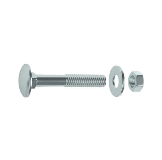 Bricocenter BOLT 8 X 60 MM DOMED HEAD, STEEL NUT AND WASHER, 20 PIECES