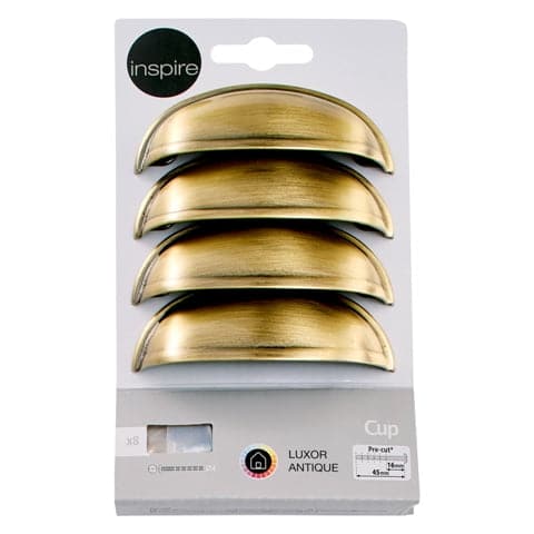 Bricocenter CUP HANDLE LENGTH 64 MM, ANTIQUE GOLD, 4 PIECES