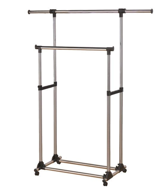 DOUBLE METAL STAND L 79,5-120 P53,5 H 100-172 CHROME-PLATED - best price from Maltashopper.com BR410004130