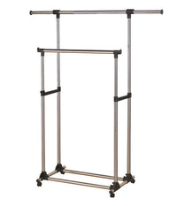DOUBLE METAL STAND L 79,5-120 P53,5 H 100-172 CHROME-PLATED - best price from Maltashopper.com BR410004130