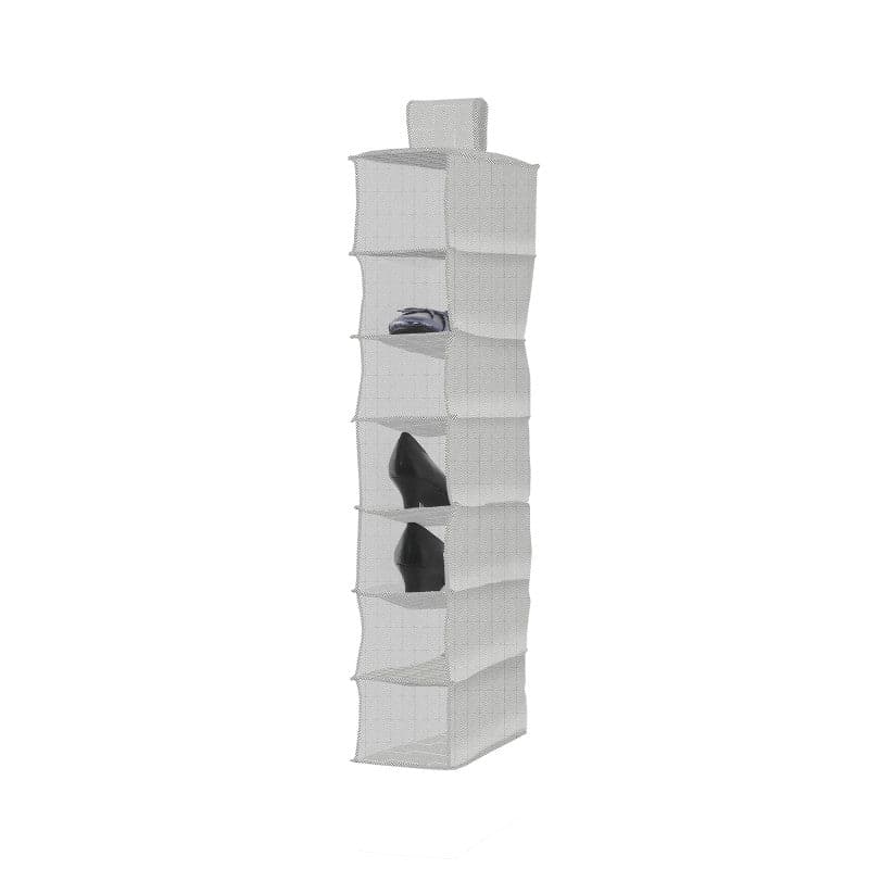 Bricocenter 7-SHELF CLOTHES ORGANISER BOSTON GREY HERRINGBONE 15X30X105 CM
