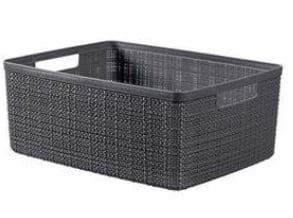 JUTE RECTANGULAR BASKET M 12 LT 28X36X15H IN GREY RECYCLED MATERIAL