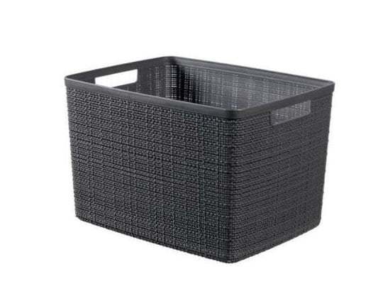 JUTE RECTANGULAR BASKET L 20 LT 28X36X23H IN GREY RECYCLED MATERIAL