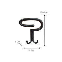 BLACK ZAMAK COAT HOOK, L9.6XH13.4 CM