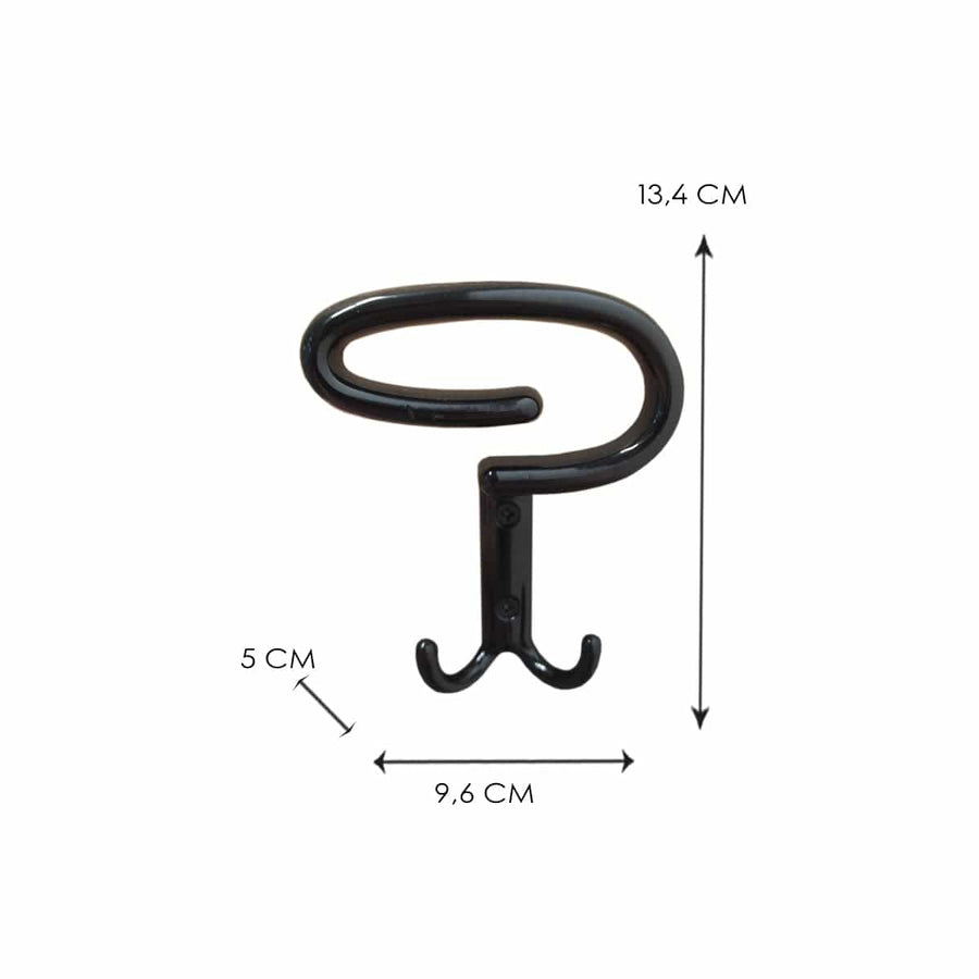 Bricocenter BLACK ZAMAK COAT HOOK, L9.6XH13.4 CM