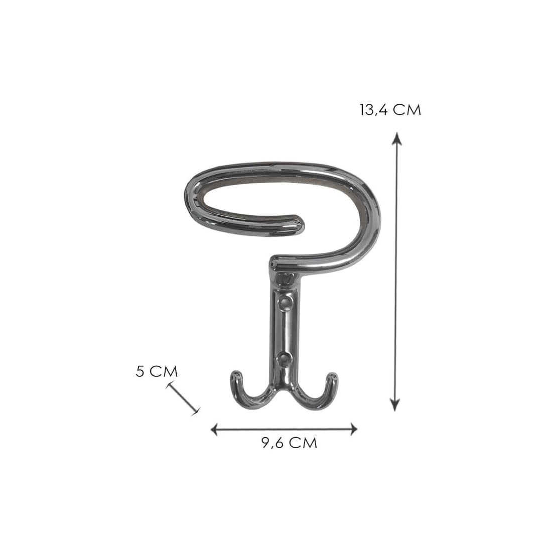 ZAMAK CHROME-PLATED COAT HOOK, L9.6XH13.4 CM