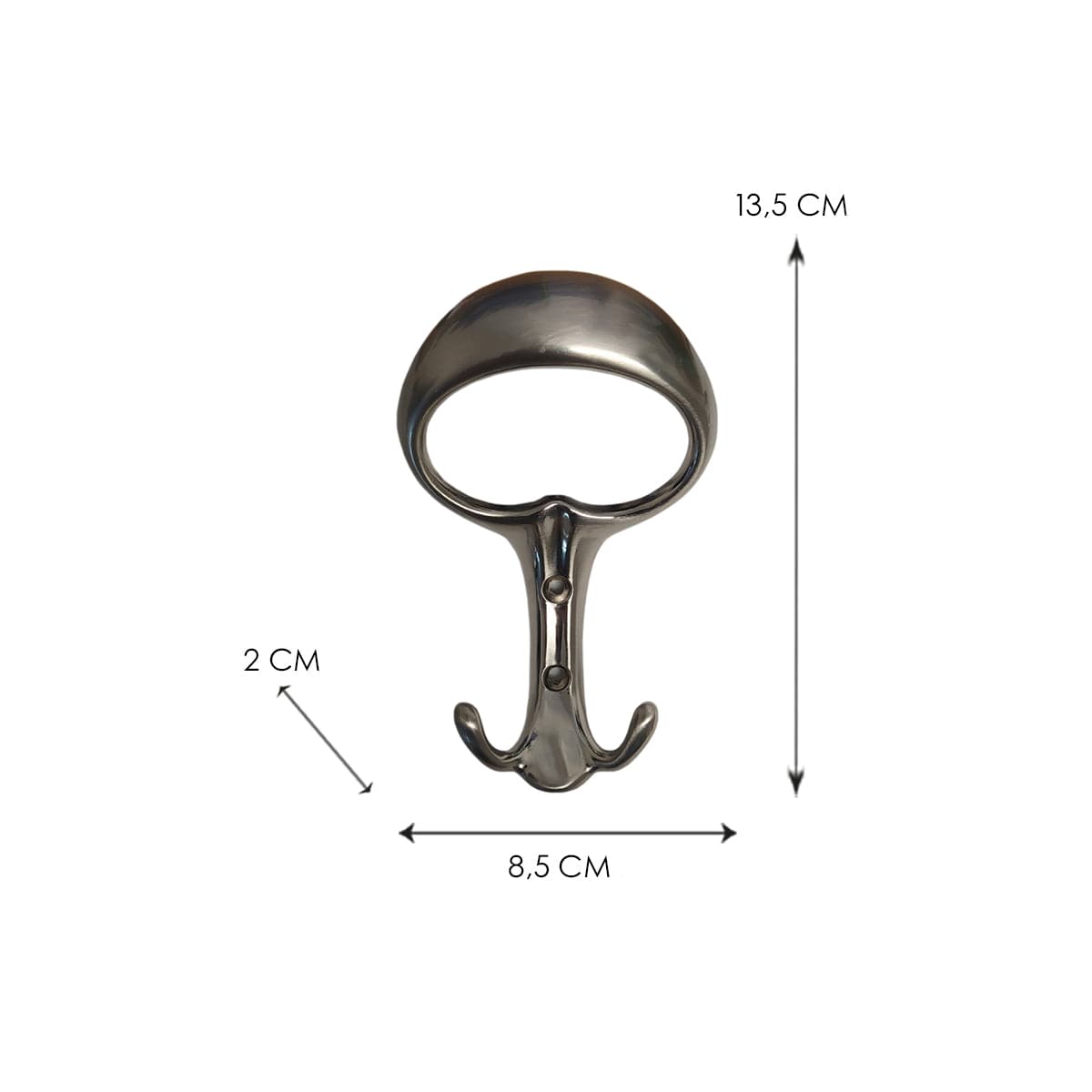 ZAMAK SATIN NICKEL PLATED COAT HOOK