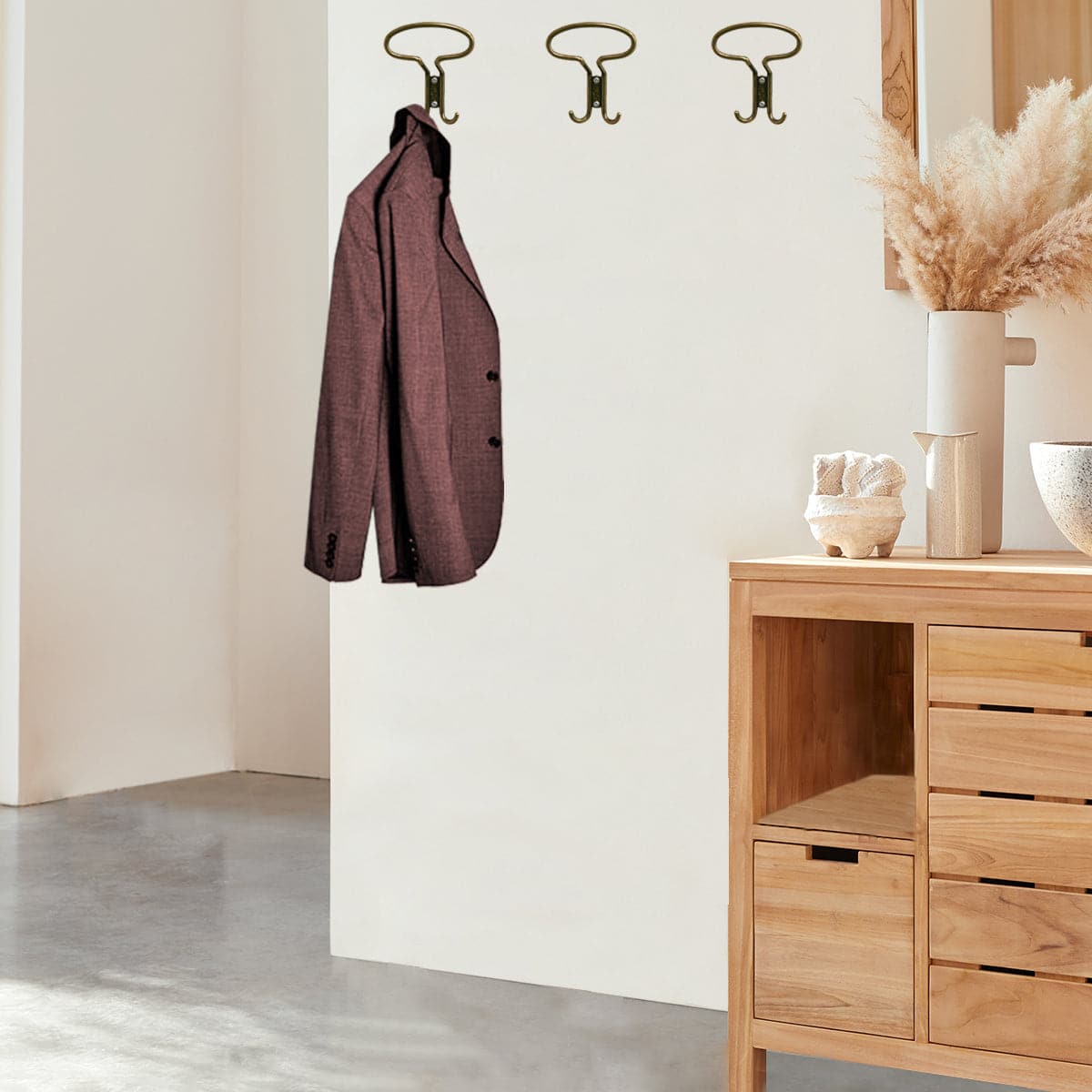 ZAMAK BRONZE-PLATED COAT HOOK, H12.5X10.5 CM