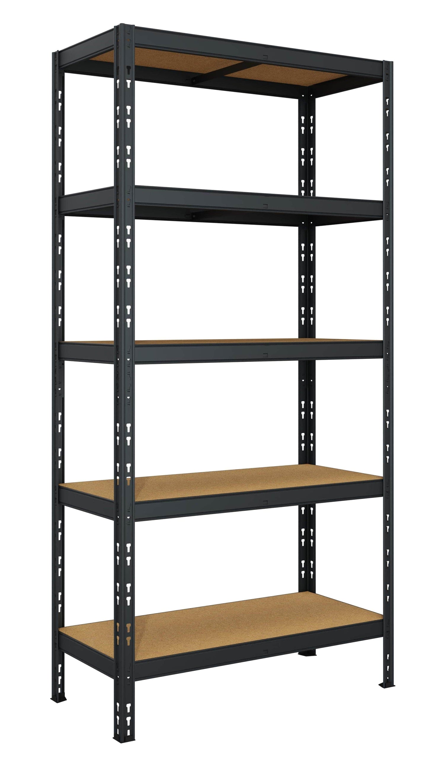 Bricocenter POKERINO BLACK/WOOD 5 SHELVES CM100X40 H180 CAPACITY 220 KG EACH