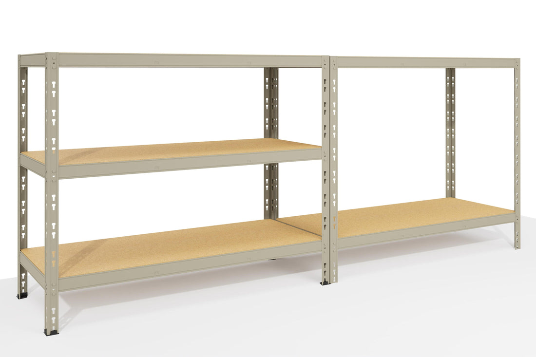 Metal and Wood Shelf L100xW50xH200cm, 300 kg, 5 Shelves Gray Spaceo - best price from Maltashopper.com BR410007448