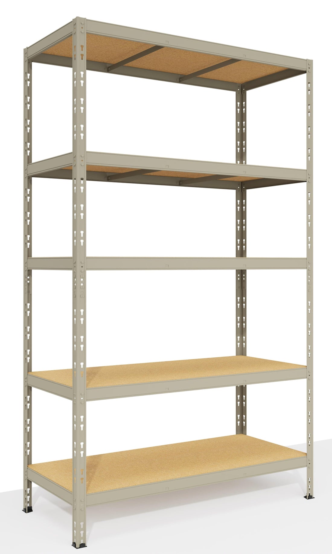 Metal and Wood Shelf L100xW50xH200cm, 300 kg, 5 Shelves Gray Spaceo